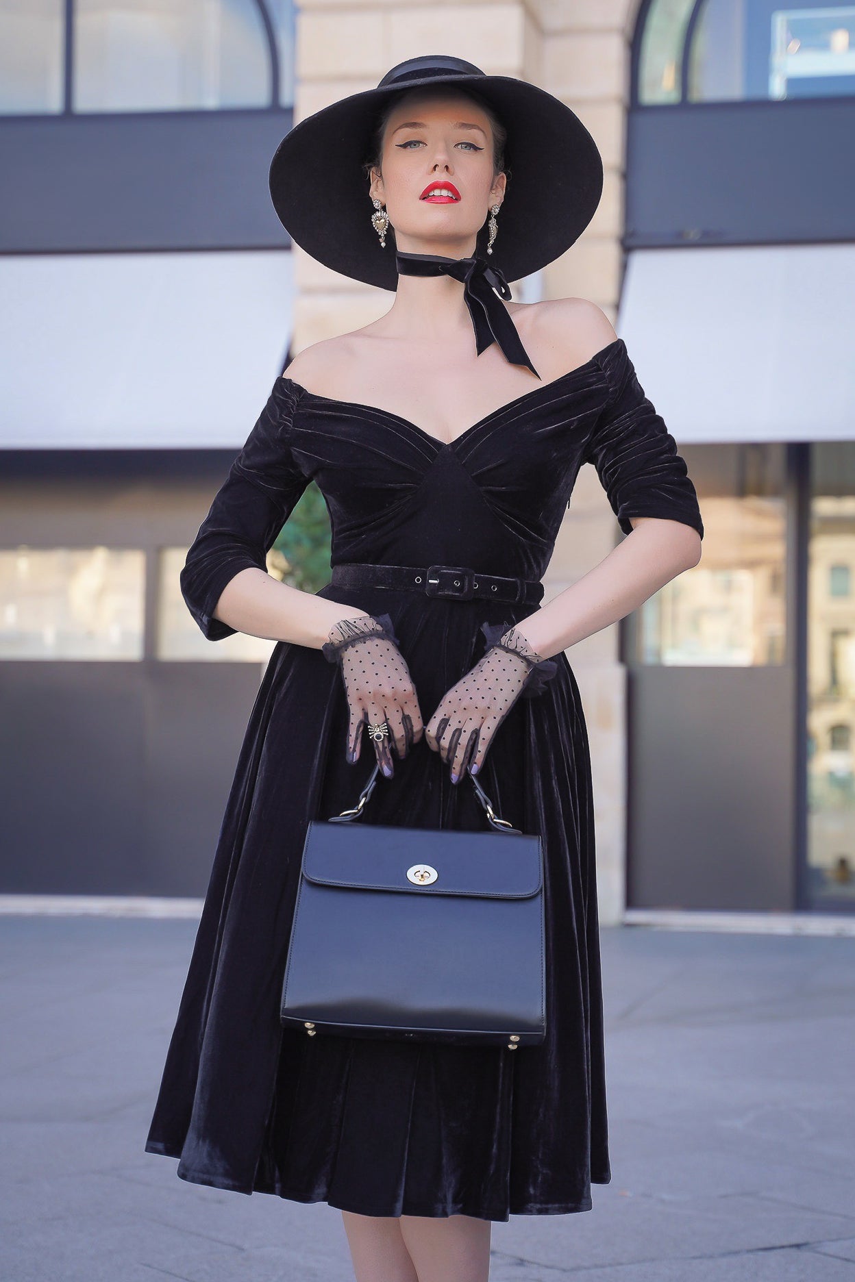 Marilyn Swing Dress in Black
