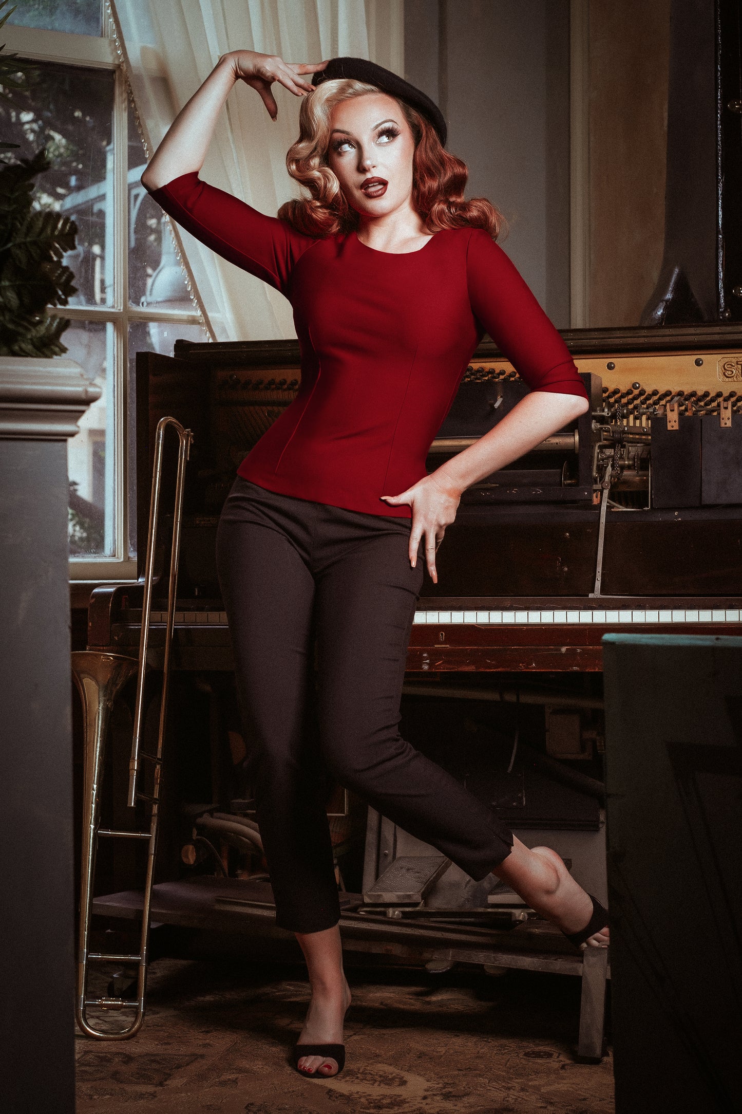 Joy Top in Deep Red