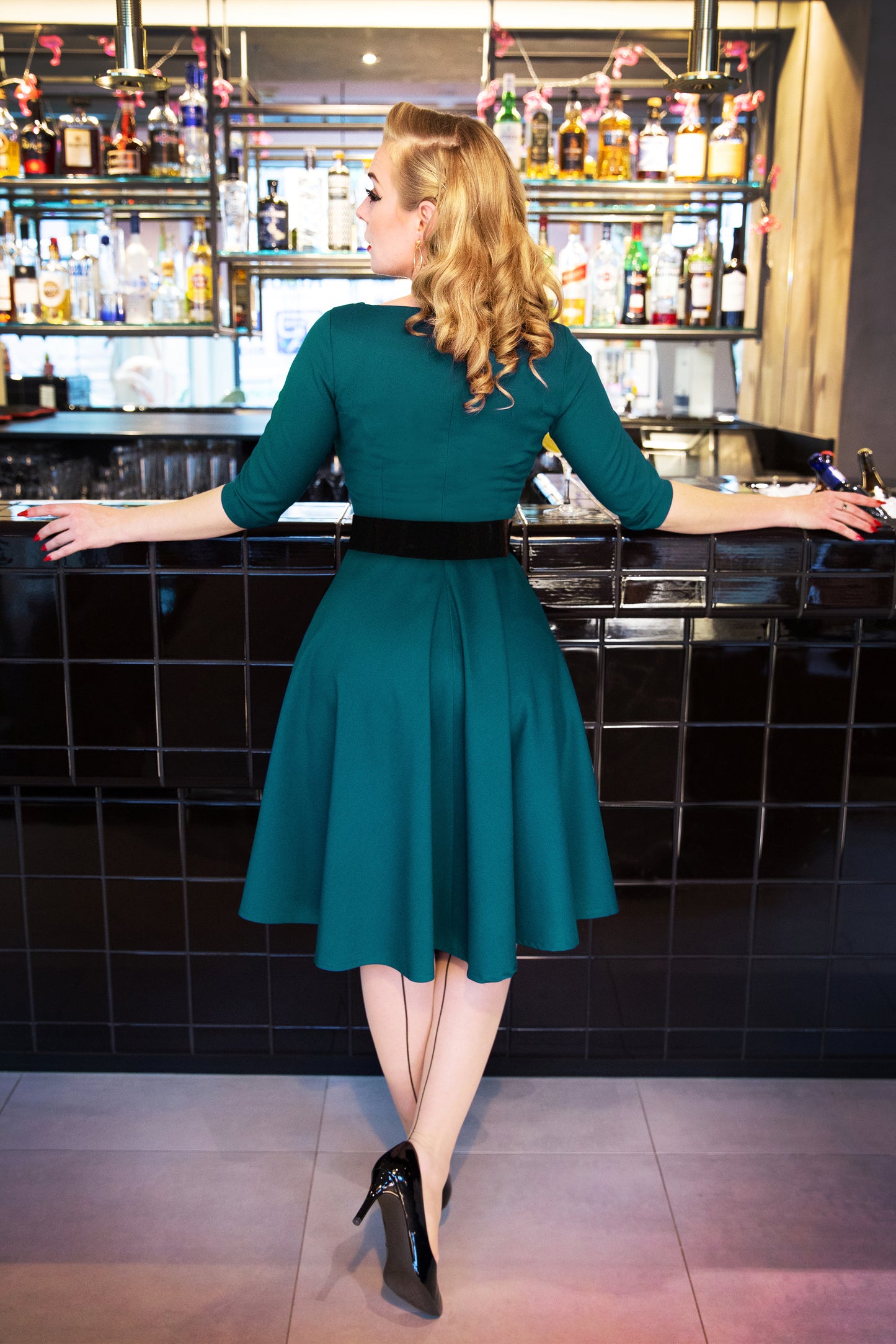 Aviva Swing Dress in Petrol Blue