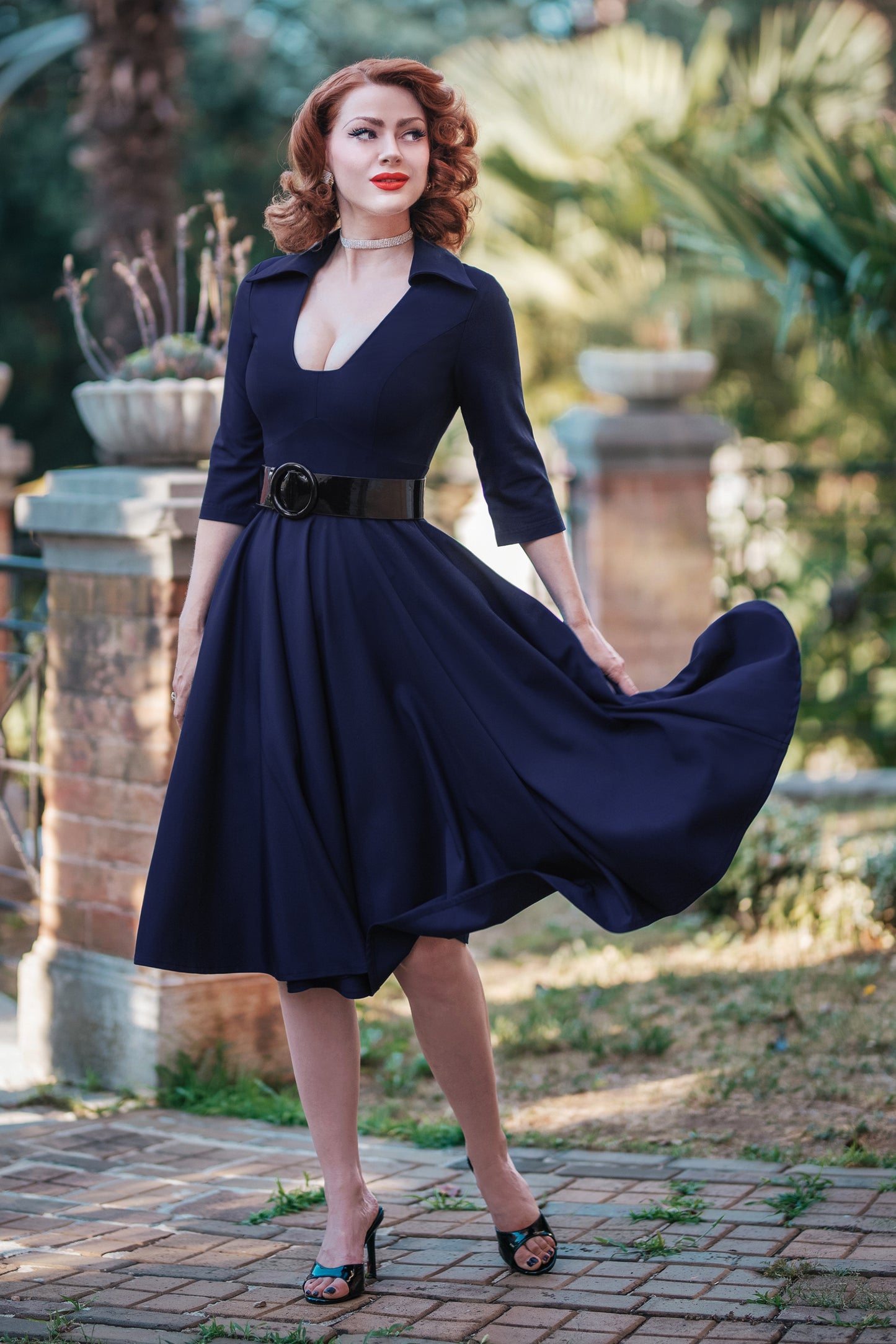 Michelle Swing Dress in Midnight Blue