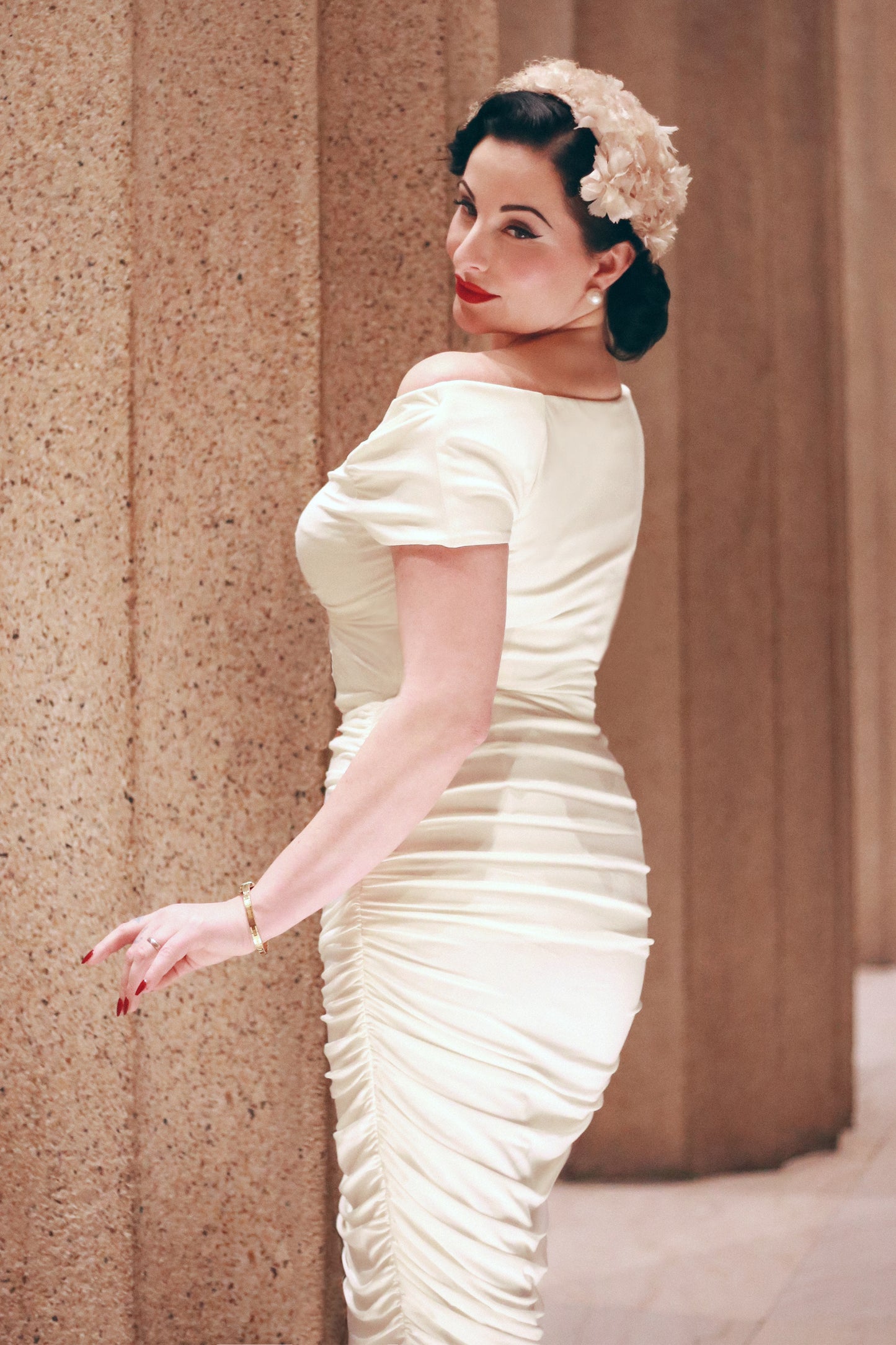 Norma Jeane Pencil Dress in White