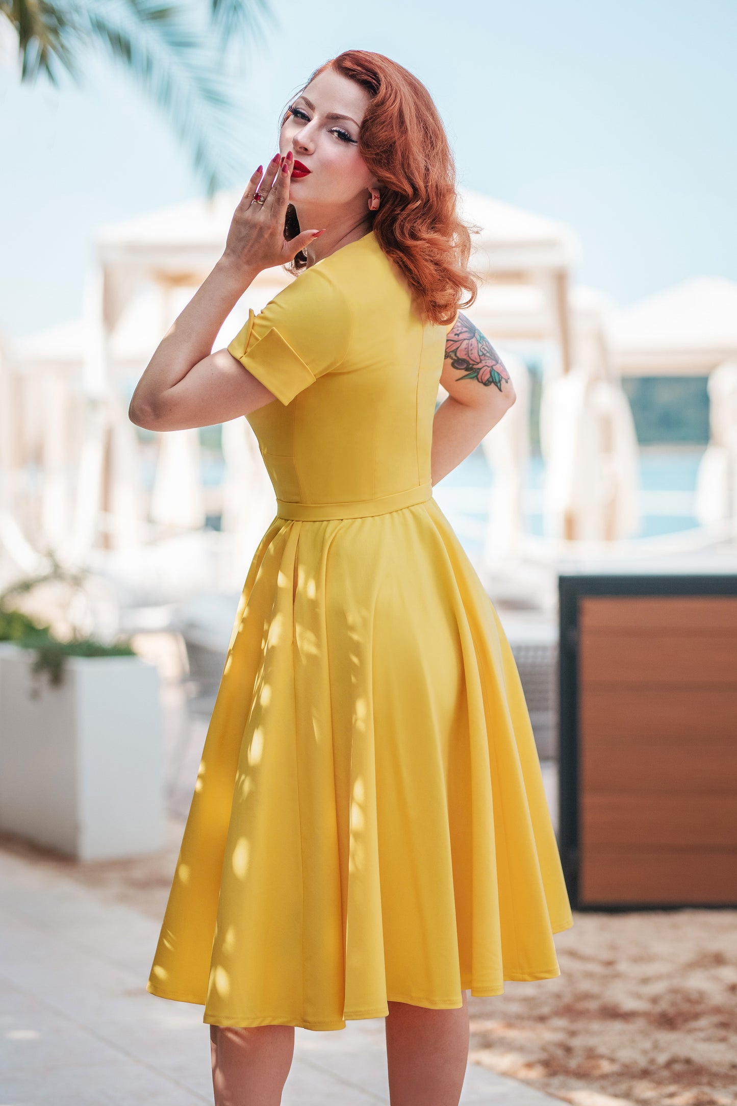 Peggy Swing Dress in Yellow