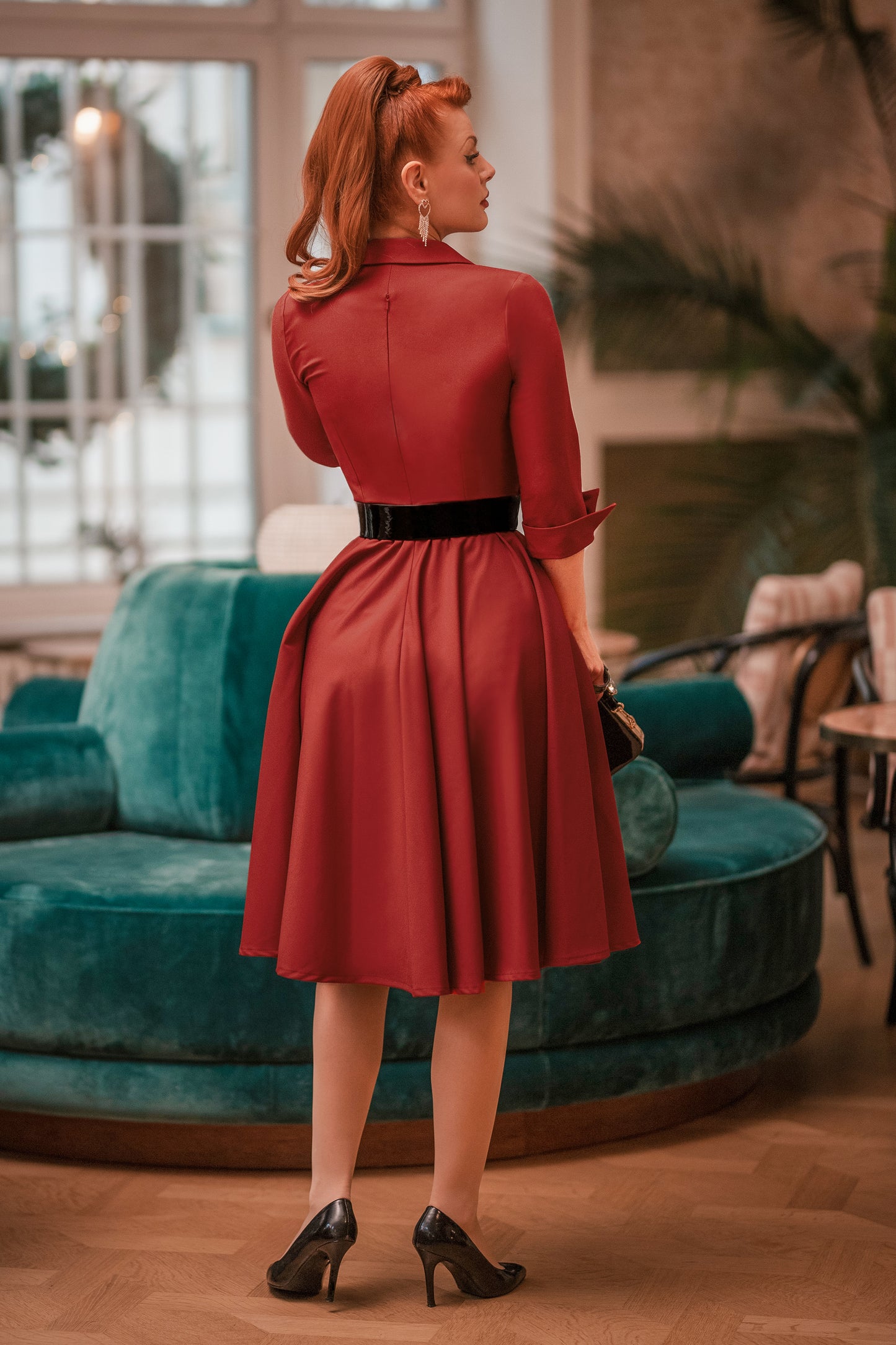 Dorothy Swing Dress in Brick