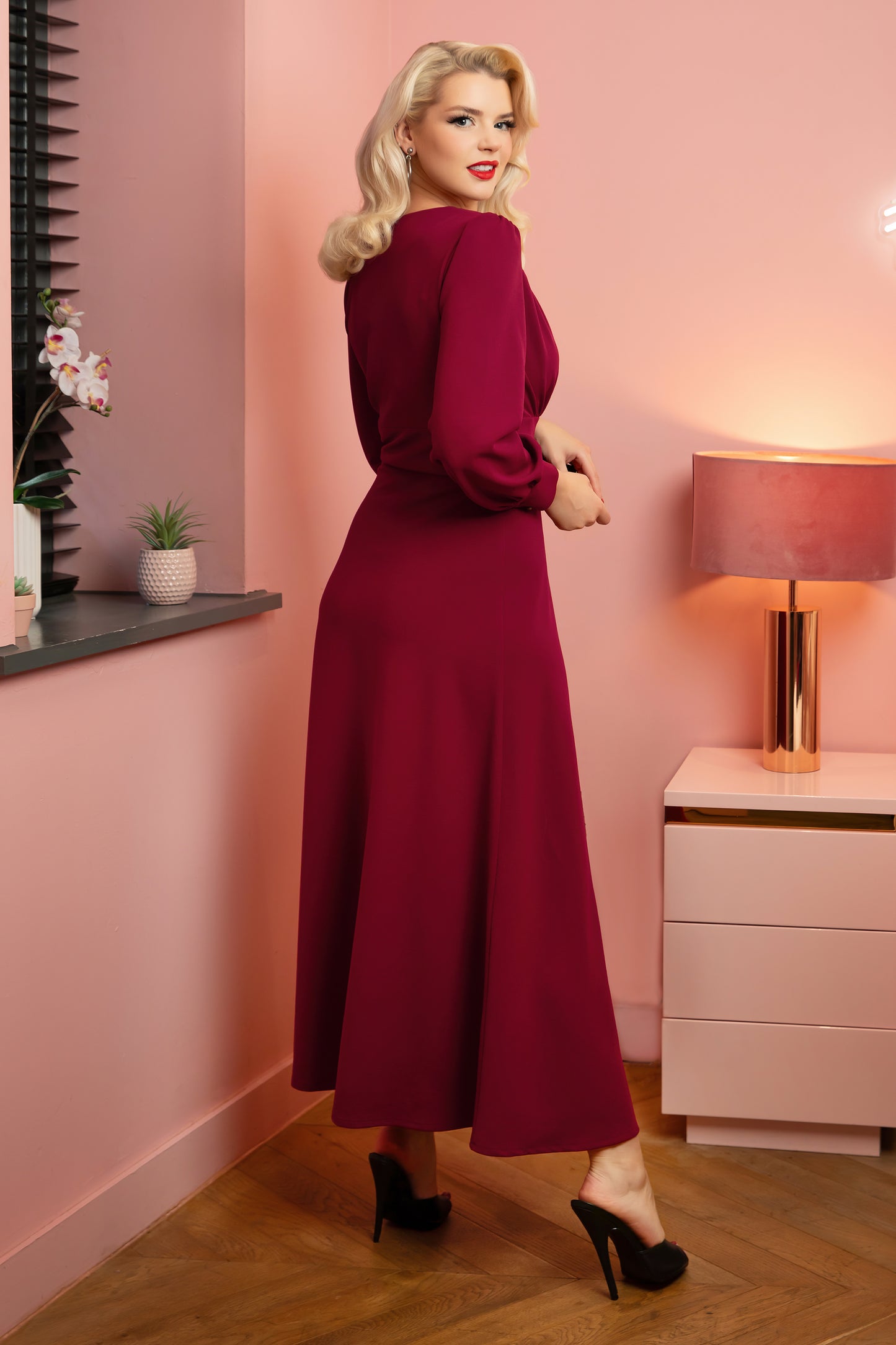 Vera Lynn Maxi Dress in Burgundy