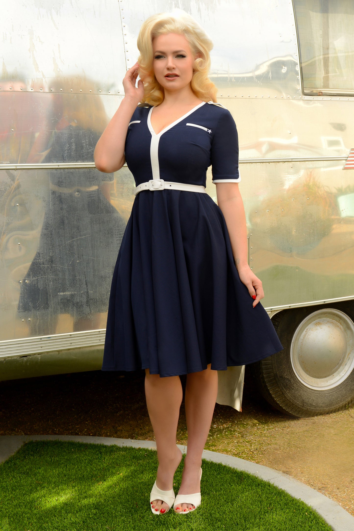 Demi Swing Dress in Navy