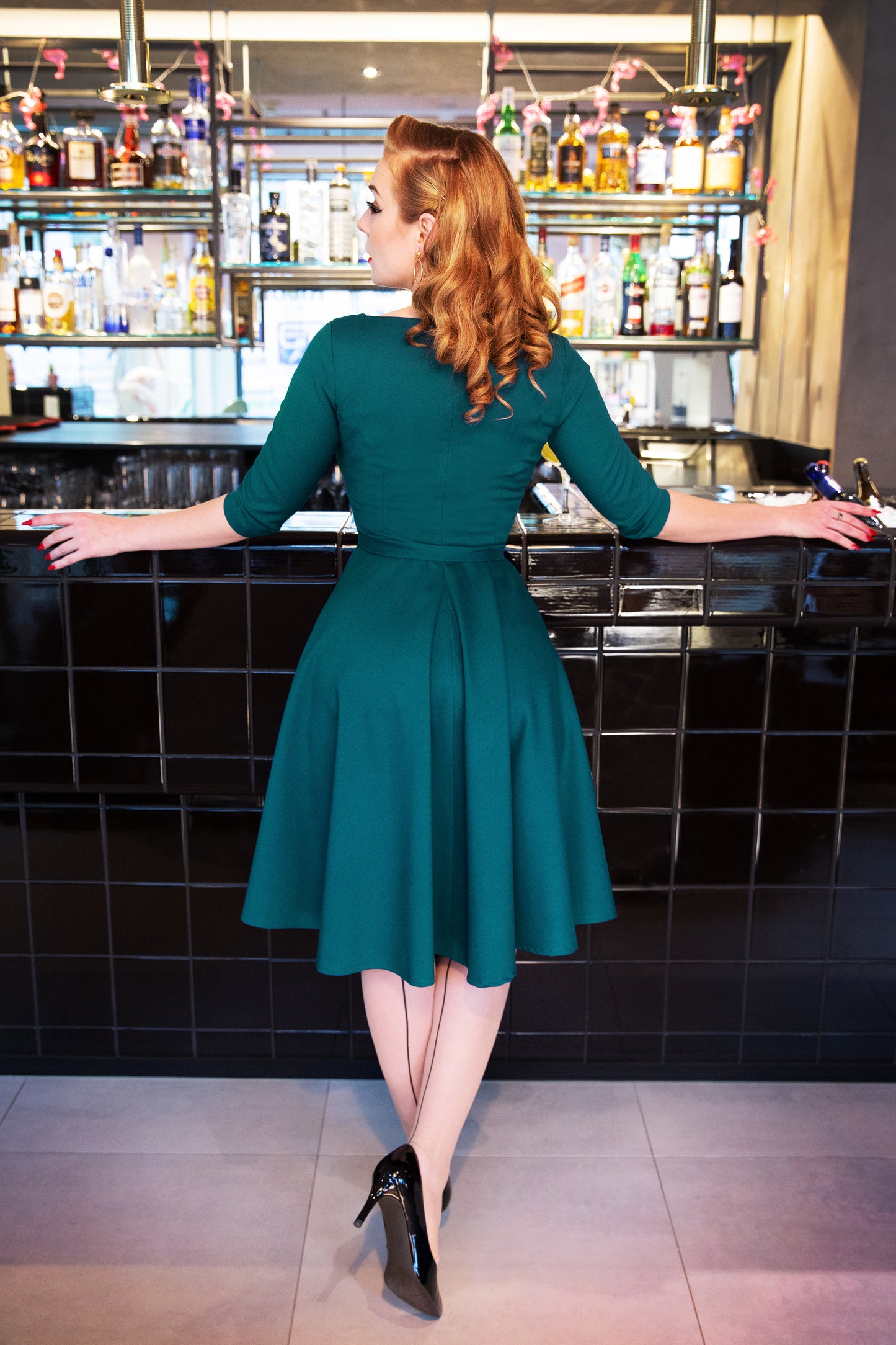 Aviva Swing Dress in Petrol Blue