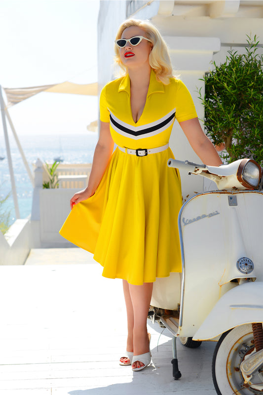 June Swing Dress in Mustard
