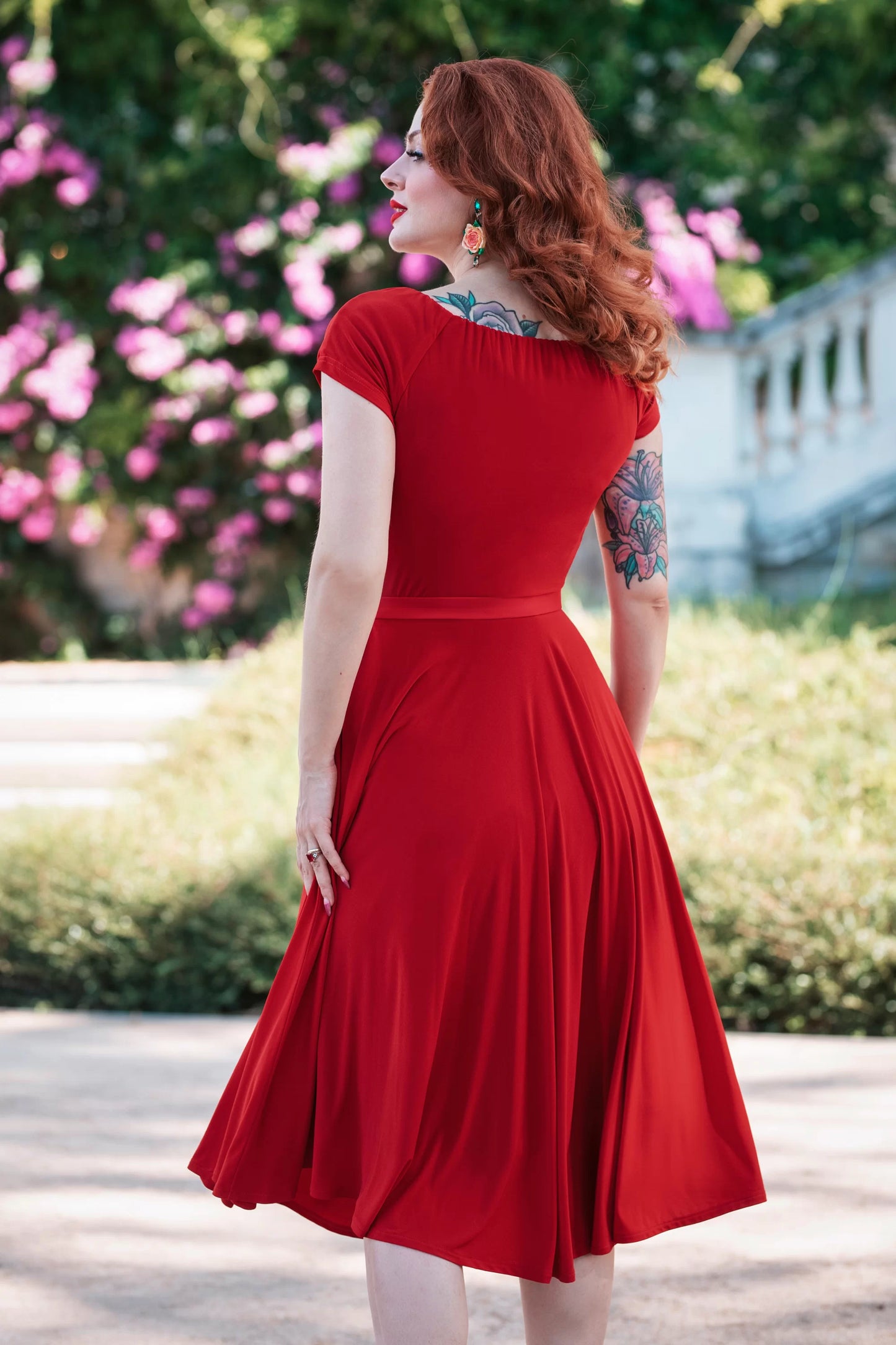 Norma Jeane Swing Dress in Red