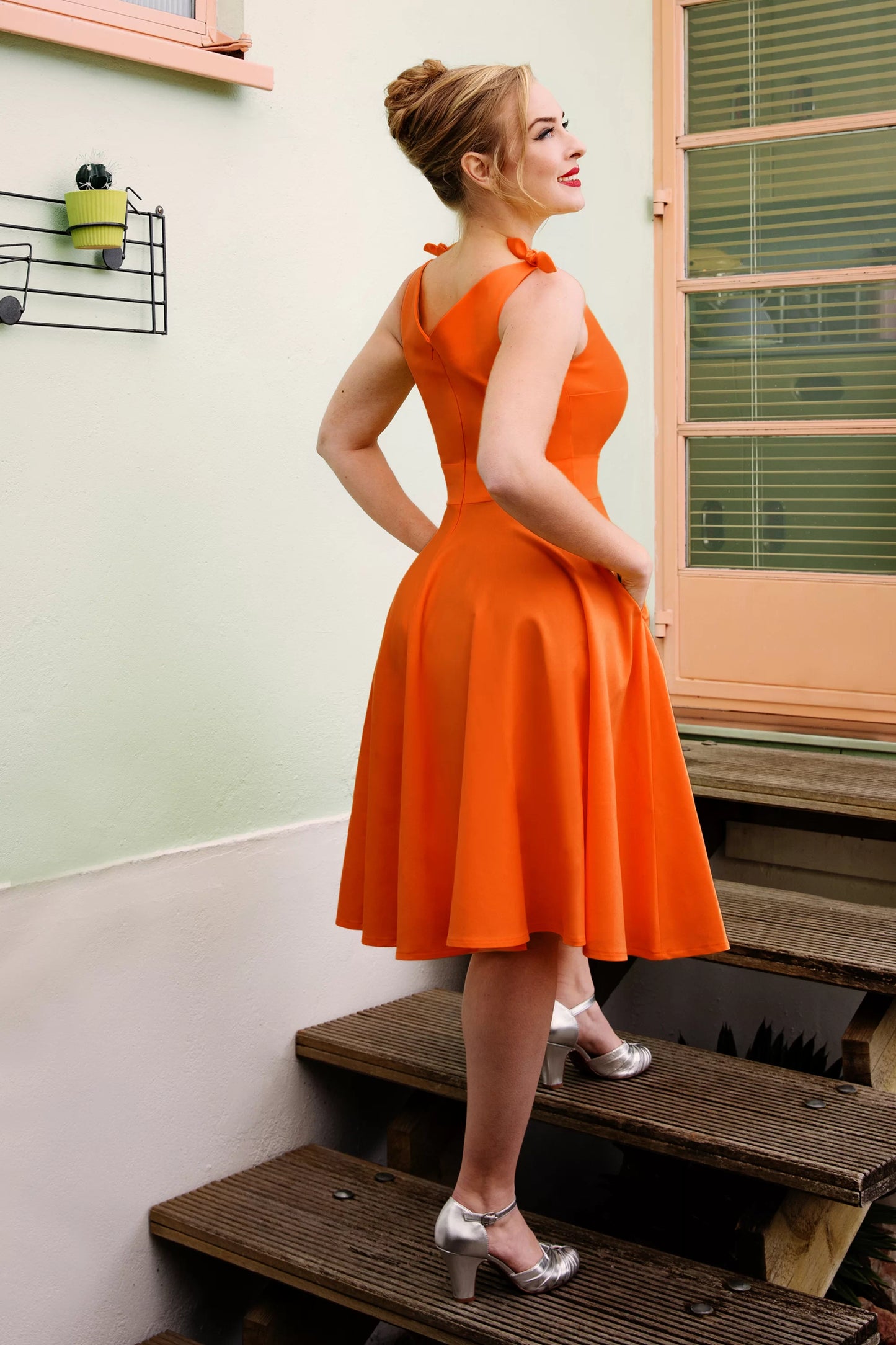 The Harper Swing Dress in Orange