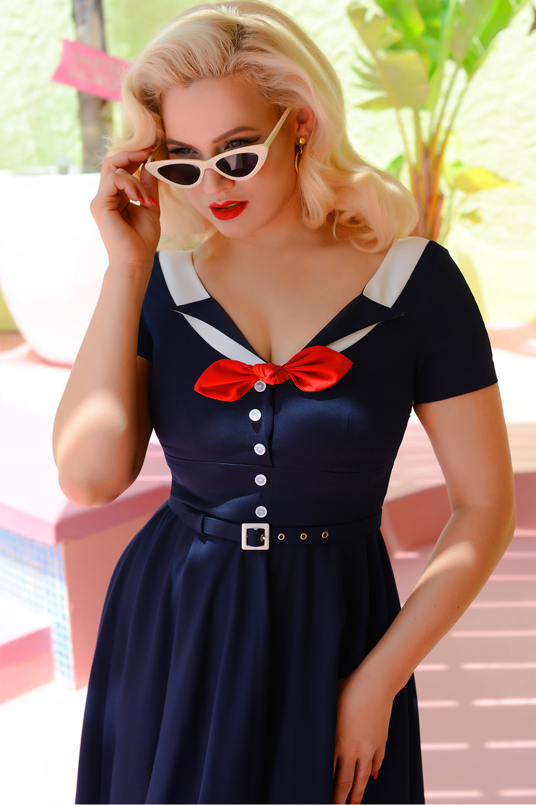 Audrey Swing Dress in Navy