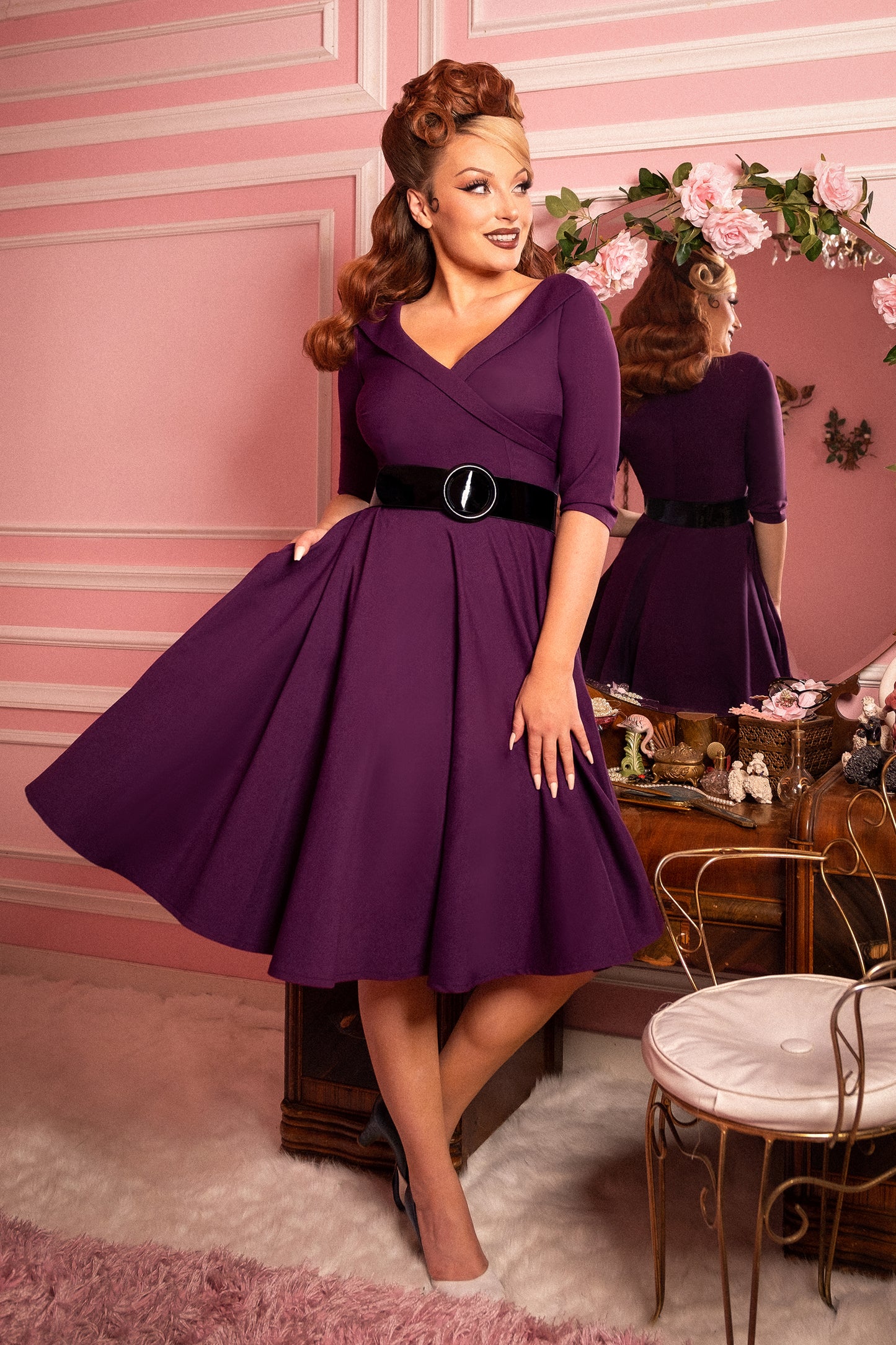 Aviva Swing Dress in Royal Purple