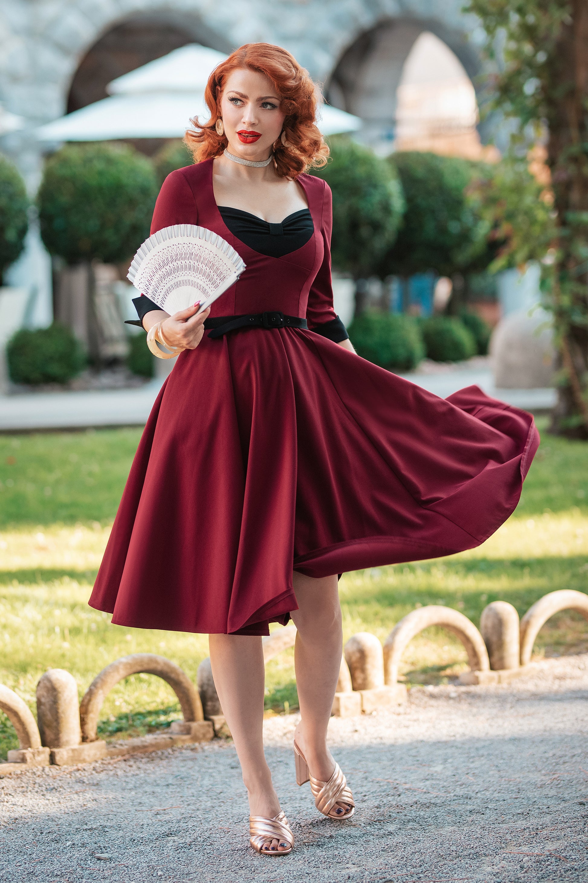 Nicky Swing Dress in Burgundy Glamour Bunny Nicky Swing Dress in Burgundy Glamour Bunny