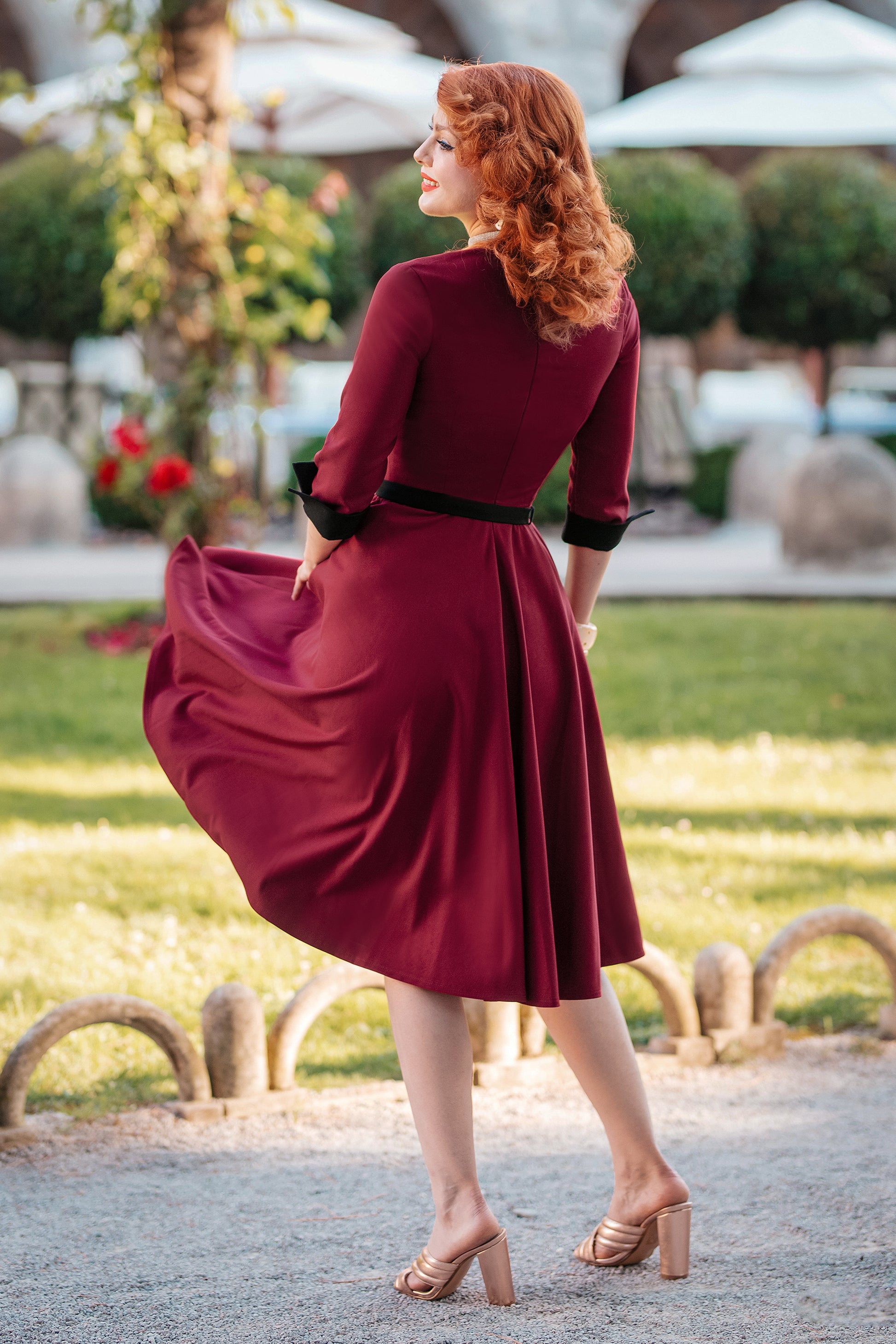 Nicky Swing Dress in Burgundy Glamour Bunny Nicky Swing Dress in Burgundy Glamour Bunny