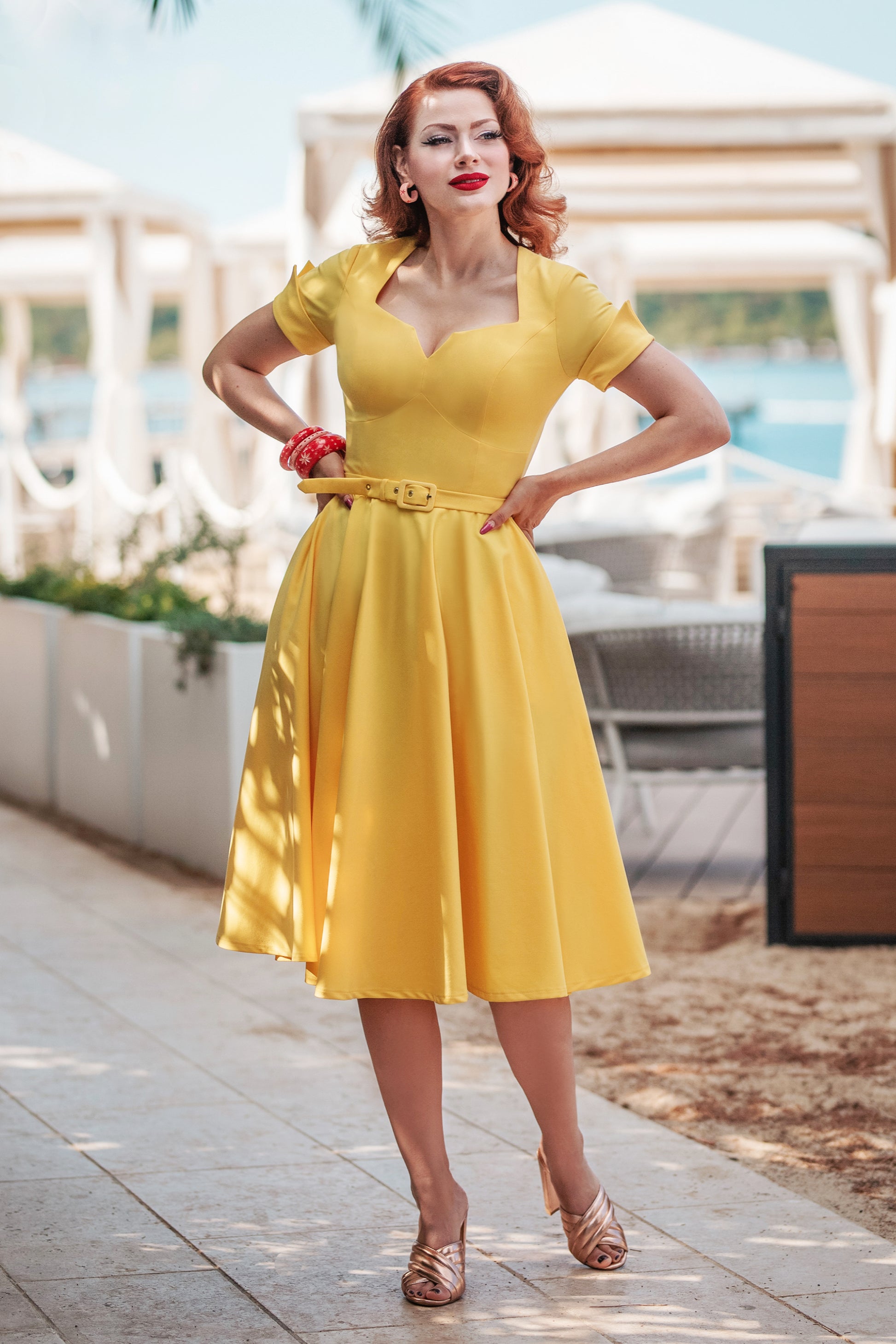 Peggy Swing Dress in Yellow – Glamour Bunny Peggy Swing Dress in Yellow – Glamour Bunny