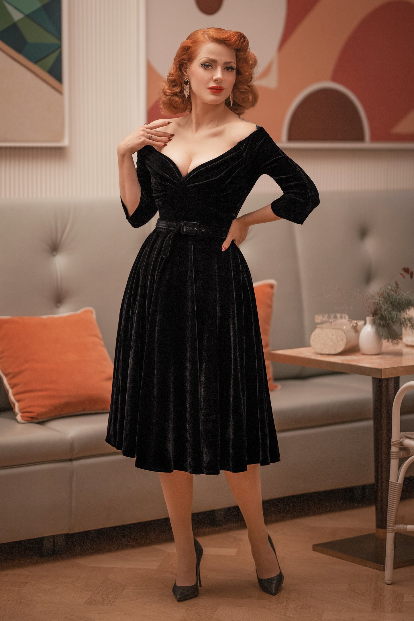 Marilyn Swing Dress in Black