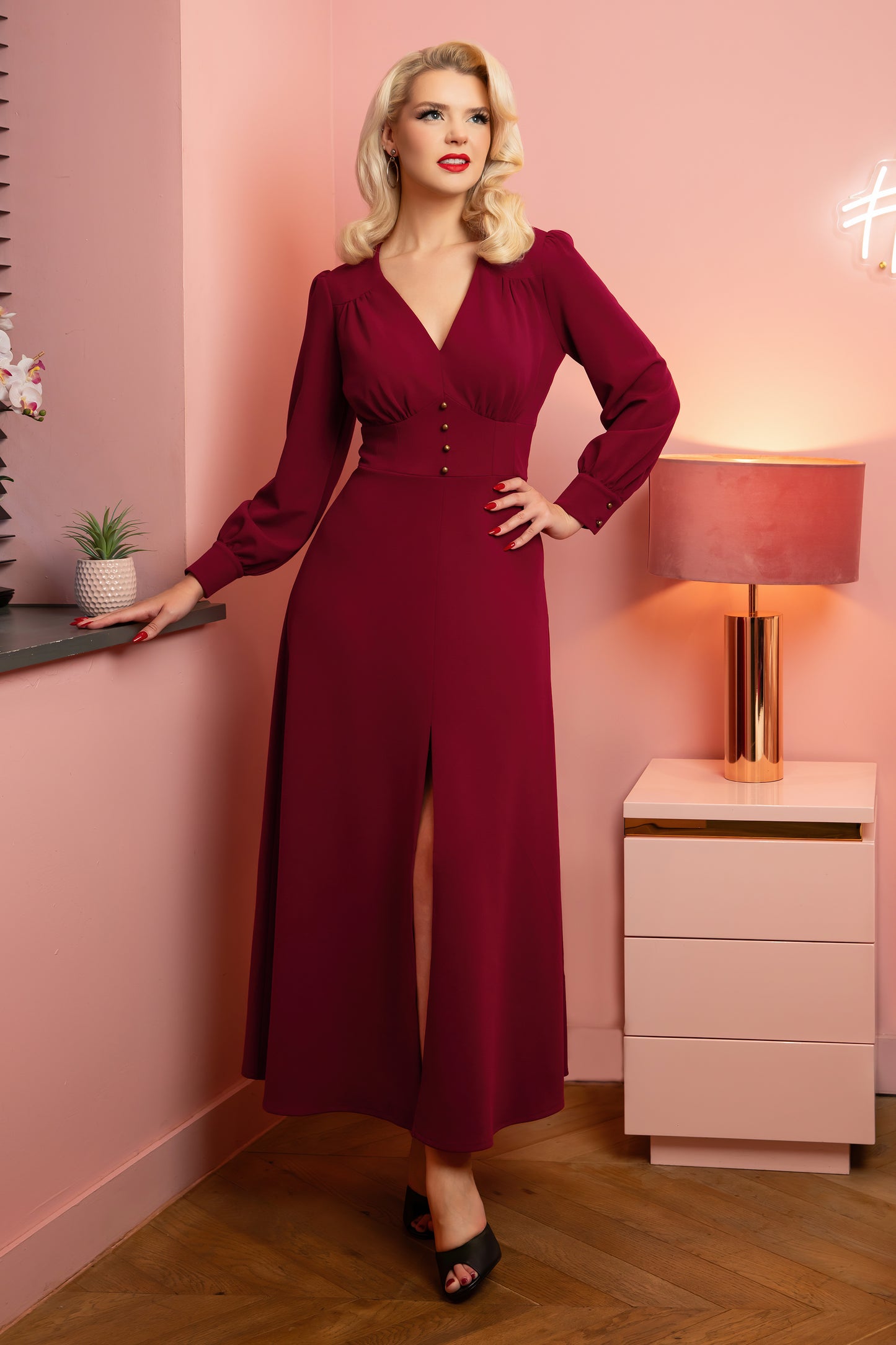 Vera Lynn Maxi Dress in Burgundy