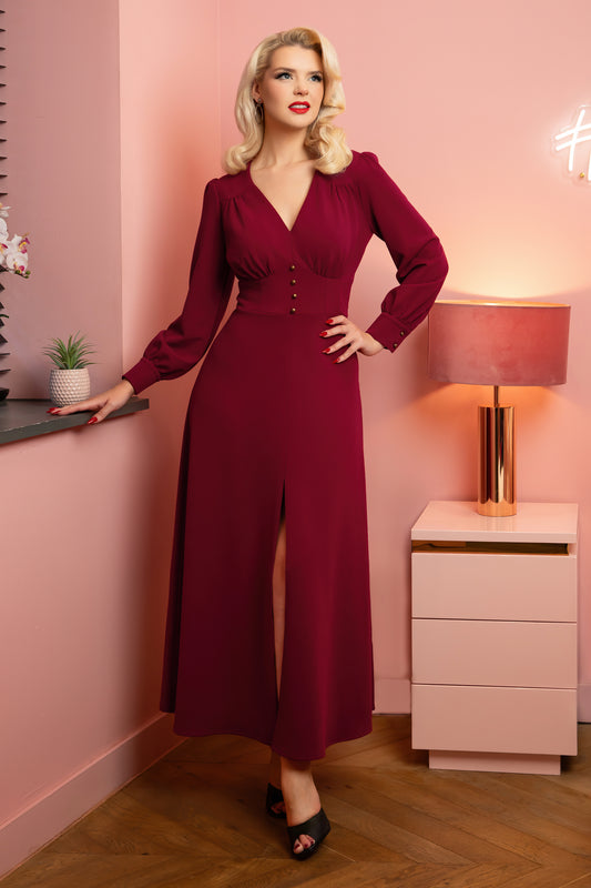 Vera Lynn Maxi Dress in Burgundy