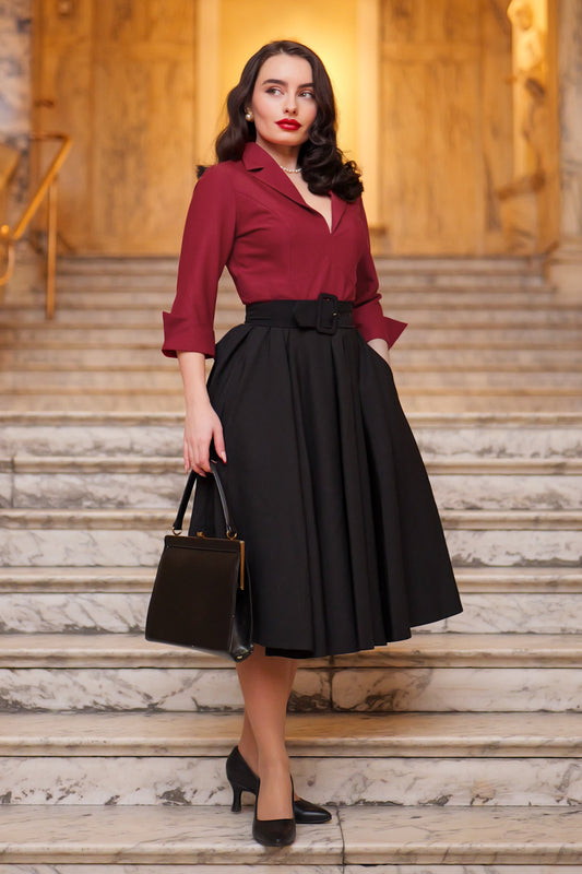 Dianne Swing Dress in Red and Black