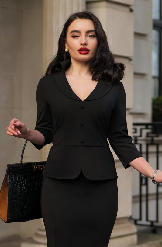 Starlet Travel Blazer Top in Black