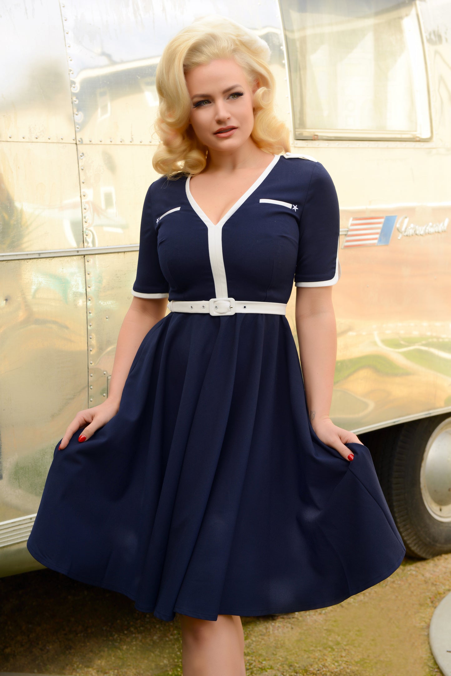 Demi Swing Dress in Navy