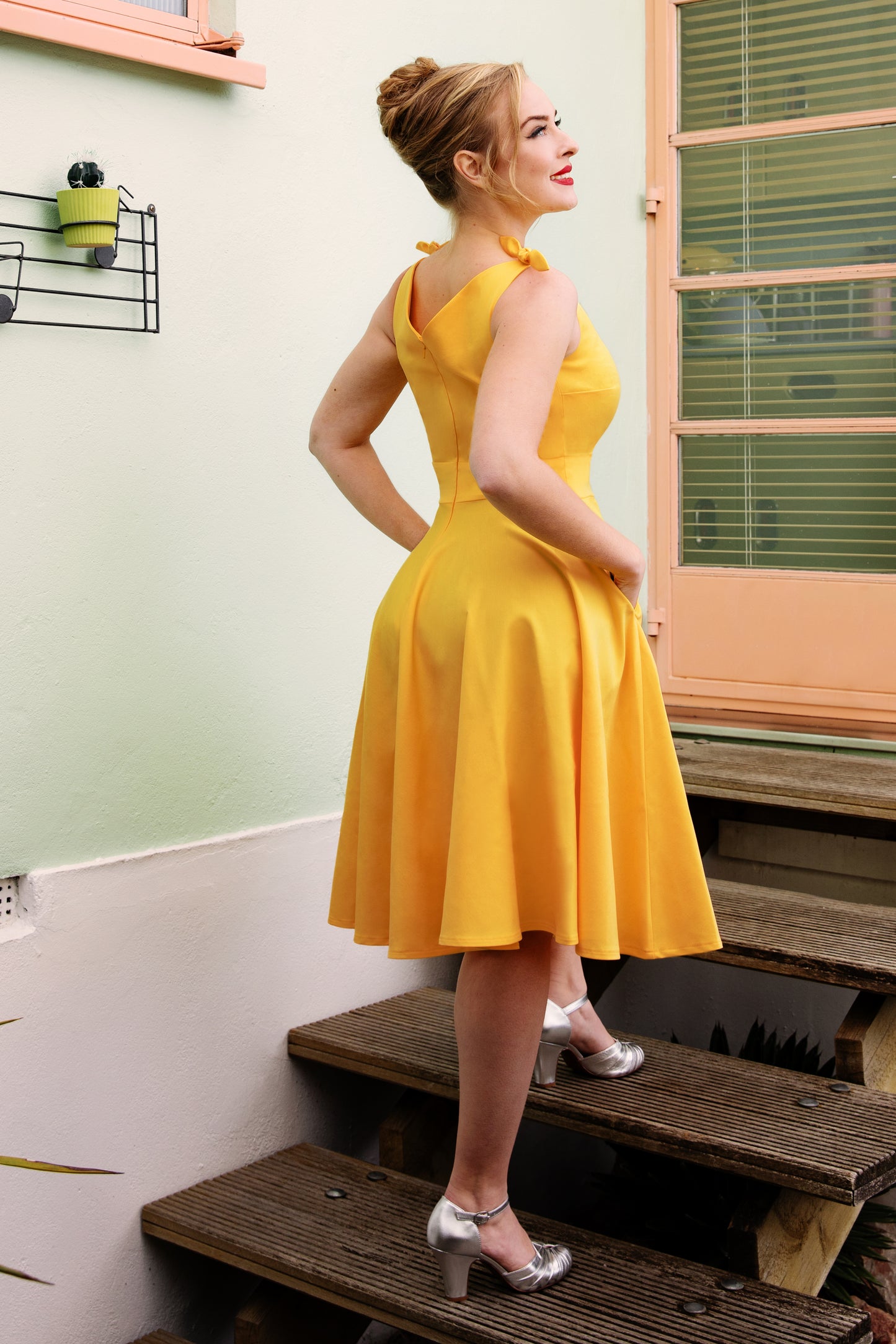 Harper Swing Dress in Sunny Yellow