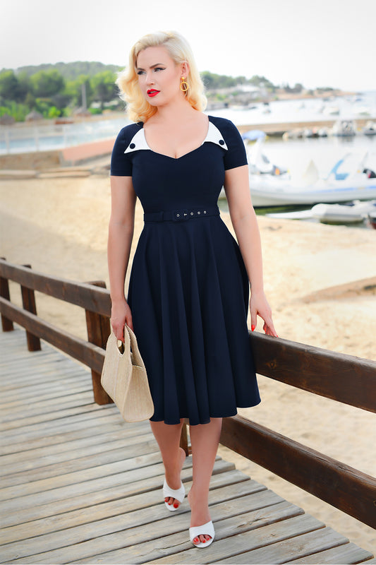 Jane Swing Dress in Navy